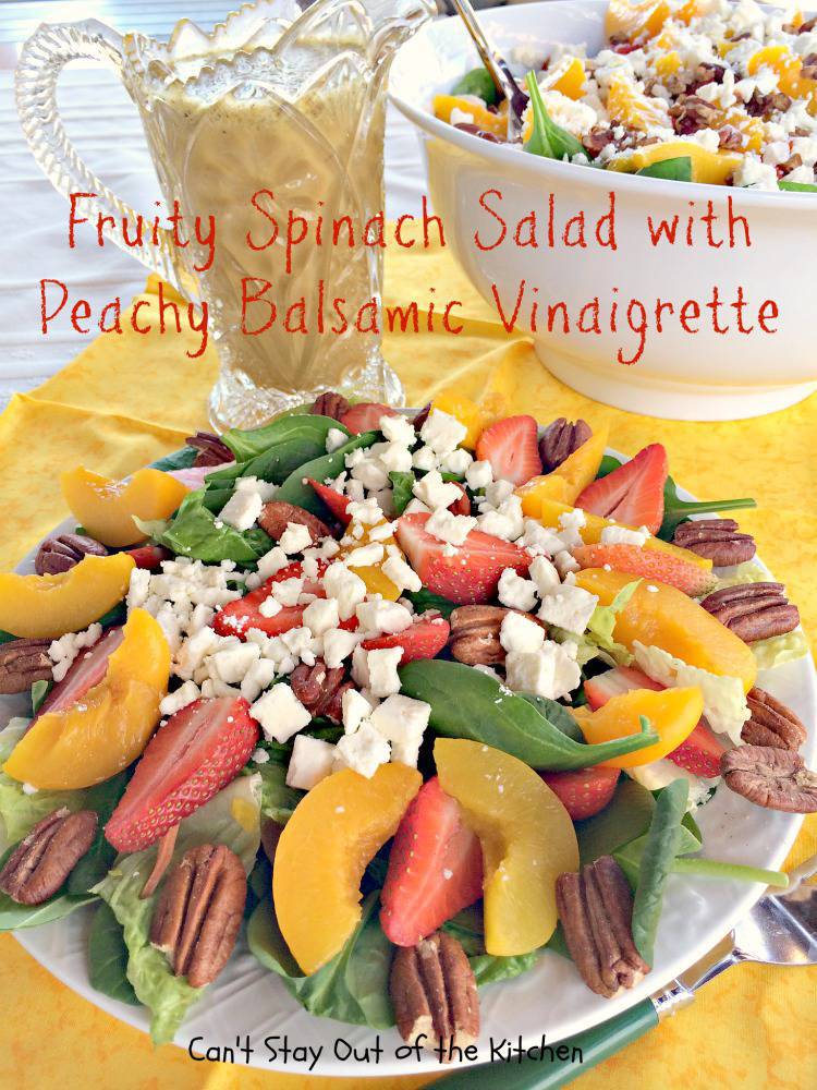 Fruity Spinach Salad With Peachy Balsamic Vinaigrette Cant Stay Out Of The Kitchen 5493