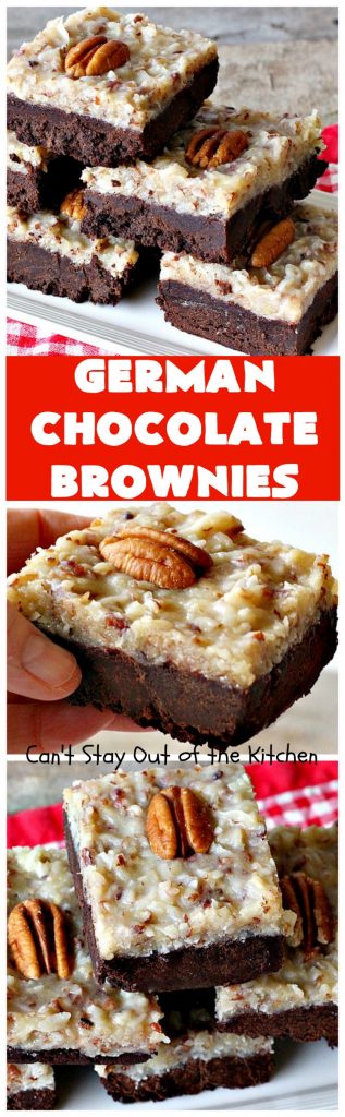 German Chocolate Brownies | Can't Stay Out of the Kitchen