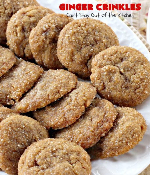 Ginger Crinkles | Can't Stay Out of the Kitchen | these classic #cookies are favorites for #holiday baking and #Christmas cookie exchanges. #dessert