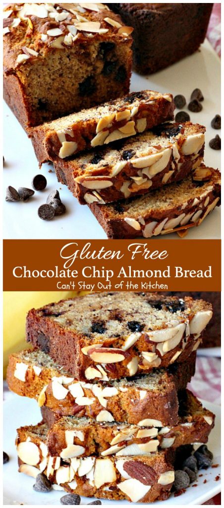 Gluten Free Chocolate Chip Almond Bread | Can't Stay Out of the Kitchen