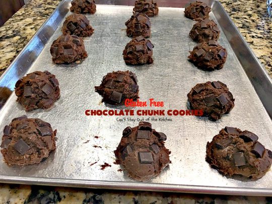 Gluten Free Chocolate Chunk Cookies | Can't Stay Out of the Kitchen | these awesome #cookies are the perfect #dessert for #MemorialDay, backyard barbecues or other summer fun. #chocolate #tailgating #glutenfree