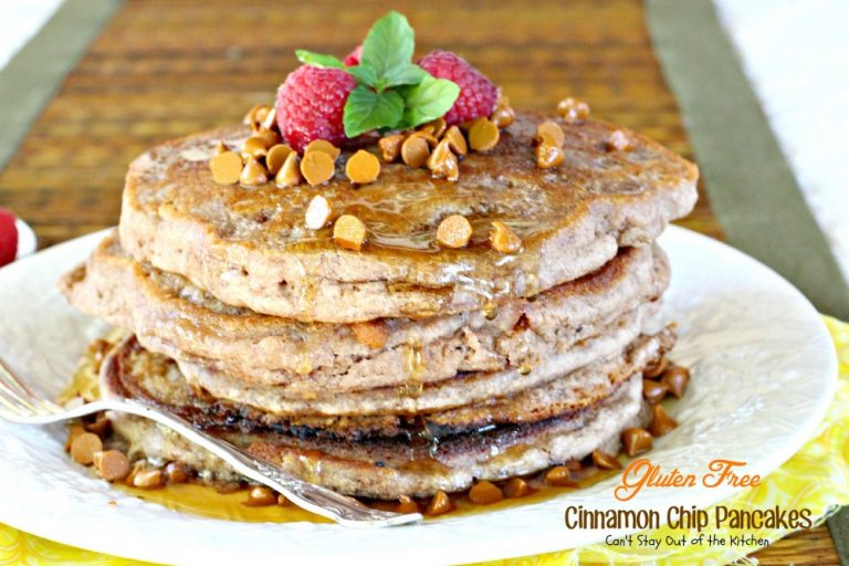 Gluten Free Cinnamon Chip Pancakes Can't Stay Out of the Kitchen