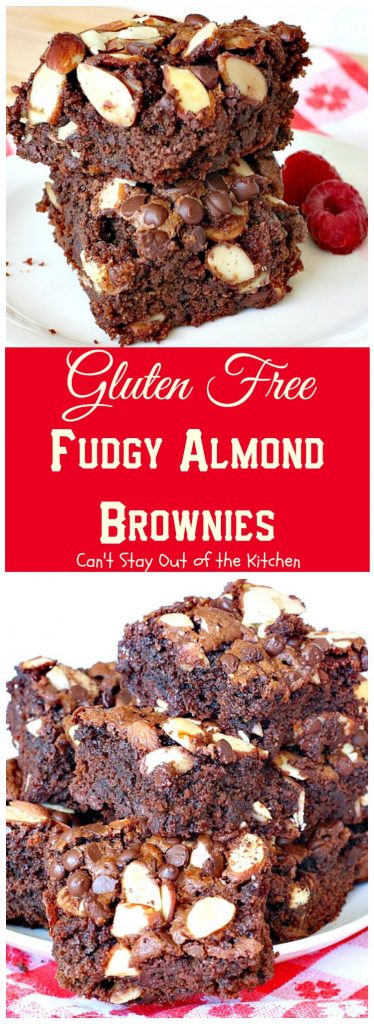 Gluten Free Fudgy Almond Brownies | Can't Stay Out of the Kitchen