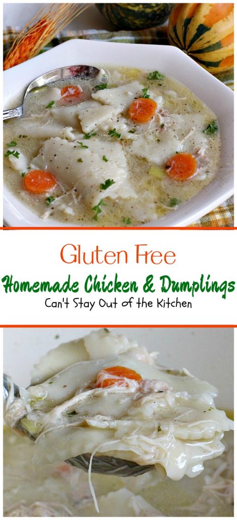 Gluten Free Chicken & Dumplings | Can't Stay Out of the Kitchen | my mom's terrific #chicken and #dumplings but made with #glutenfree flour instead. #soup