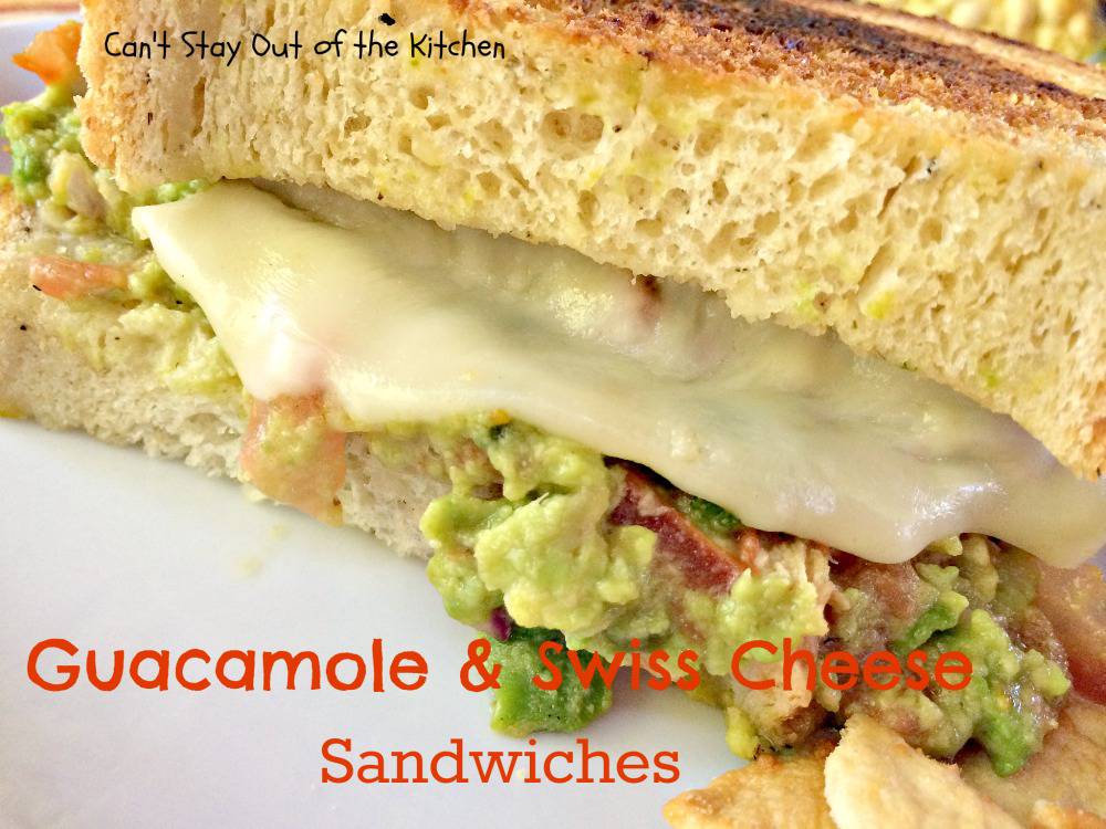 guacamole and swiss cheese sandwiches