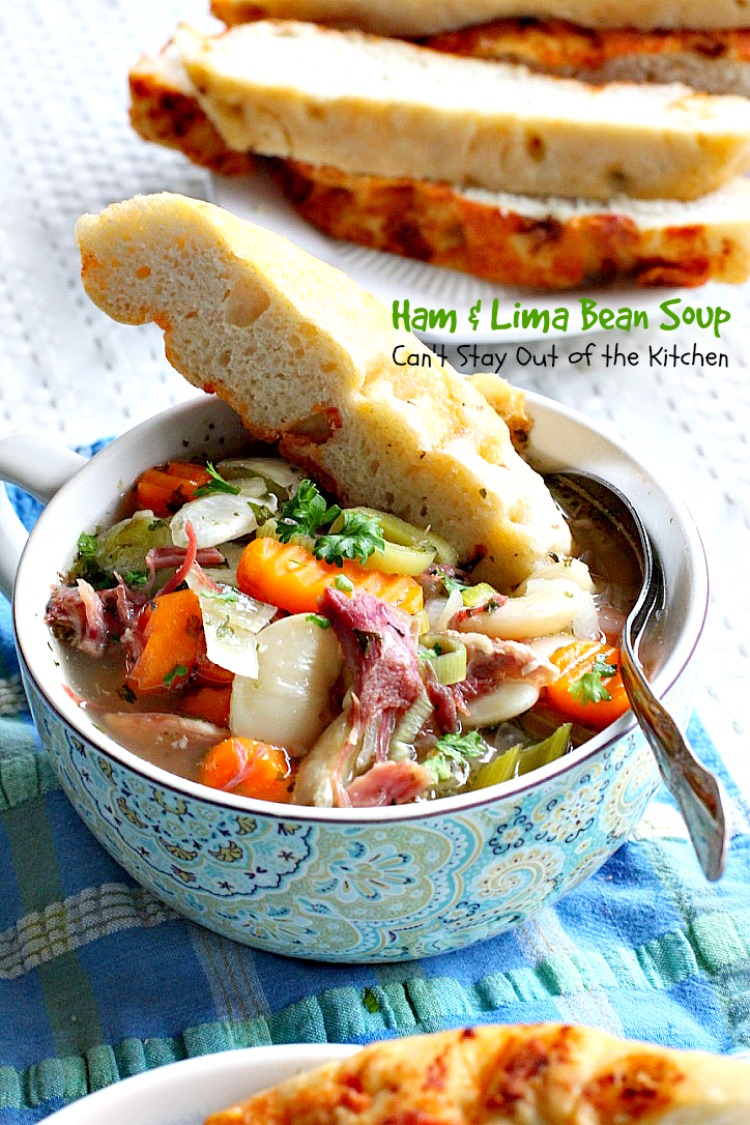 Ham and Lima Bean Soup - Can't Stay Out of the Kitchen