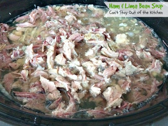 Ham & Lima Bean Soup | Can't Stay Out of the Kitchen | this is the BEST #ham and bean #soup recipe ever! The seasonings and #veggie combination is spectacular. Healthy, #cleaneating #glutenfree #crockpot