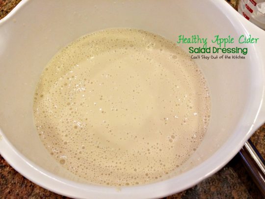 Healthy Apple Cider Salad Dressing | Can't Stay Out of the Kitchen | quick and easy 4-ingredient #saladdressing with no oils, no sugar, no artificial sweeteners, no MSG or preservatives. #glutenfree #Greekyogurt #applecider