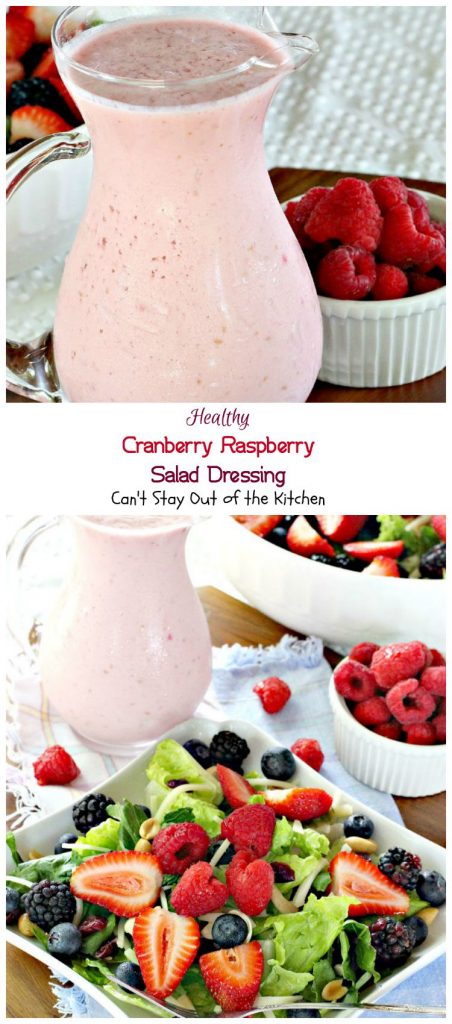 Healthy Cranberry Raspberry Salad Dressing | Can't Stay Out of the Kitchen