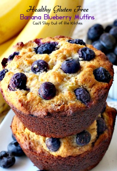 Healthy Gluten Free Banana Blueberry Muffins - Can't Stay Out Of The ...