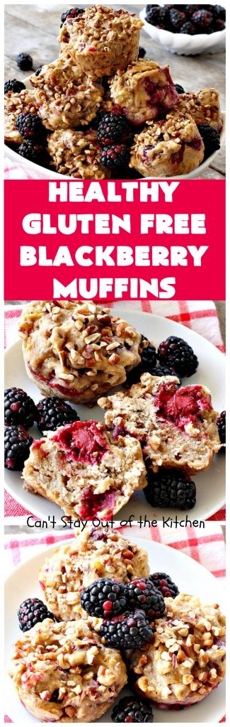 Healthy Gluten Free Blackberry Muffins | Can't Stay Out of the Kitchen