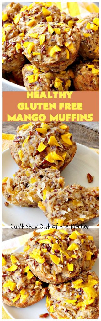 Healthy Gluten Free Mango Muffins | Can't Stay Out of the Kitchen | these amazing #mango #muffins use #glutenfree flour & coconut sugar. They're a fantastic alternative to regular muffins. Great for a #holiday #breakfast like #MothersDay or #FathersDay, too.