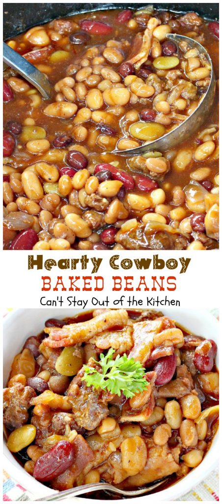 Hearty Cowboy Baked Beans | Can't Stay Out of the Kitchen