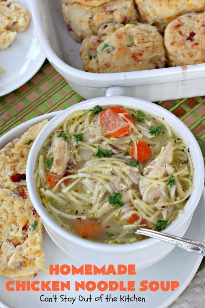 Homemade Chicken Noodle Soup | Can't Stay Out of the Kitchen | this fantastic #chicken #soup is good for what ails ya! It's so easy and delicious & the perfect comfort food for fall. #chickennoodlesoup #chickensoup #noodles 