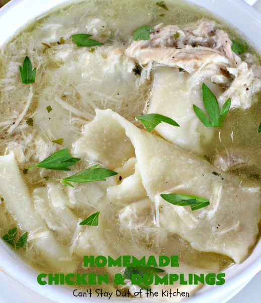 Homemade Chicken and Dumplings | Can't Stay Out of the Kitchen | My Mom's #chickenanddumplings #recipe can't be beat! This fantastic #soup is perfect comfort food for fall. #chicken #dumplings #noodles