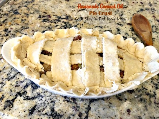 Homemade Coconut Oil Pie Crust | Can't Stay Out of the Kitchen | delicious, flaky homemade #piecrust recipe without using shortening. #CoconutOil is a great alternative. Includes step-by-step pictures. #pie