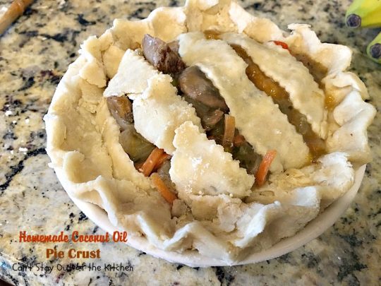 Homemade Coconut Oil Pie Crust | Can't Stay Out of the Kitchen | delicious, flaky homemade #piecrust recipe without using shortening. #CoconutOil is a great alternative. Includes step-by-step pictures. #pie