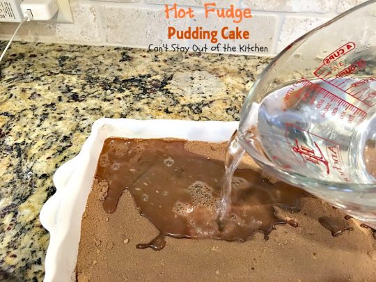 Hot Fudge Pudding Cake | Can't Stay Out of the Kitchen | this amazing #dessert makes its own #hotfudgesauce at the bottom of the dish after baking! It is a #chocolate lover's dream. #cake