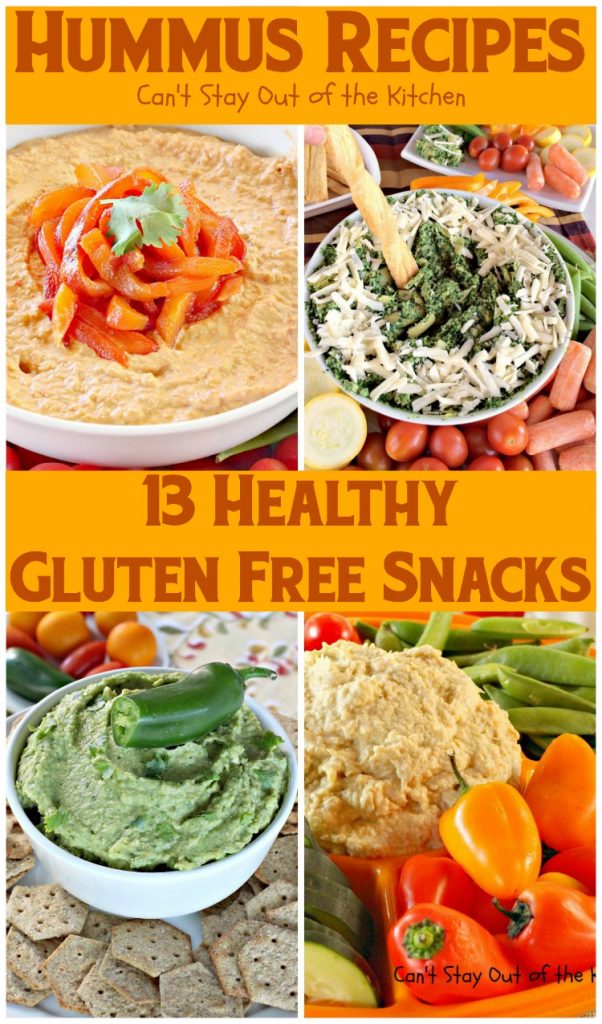 Hummus Recipes | Can't Stay Out of the Kitchen | 13 healthy, low calorie #glutenfree snacks. Most are also #vegan.