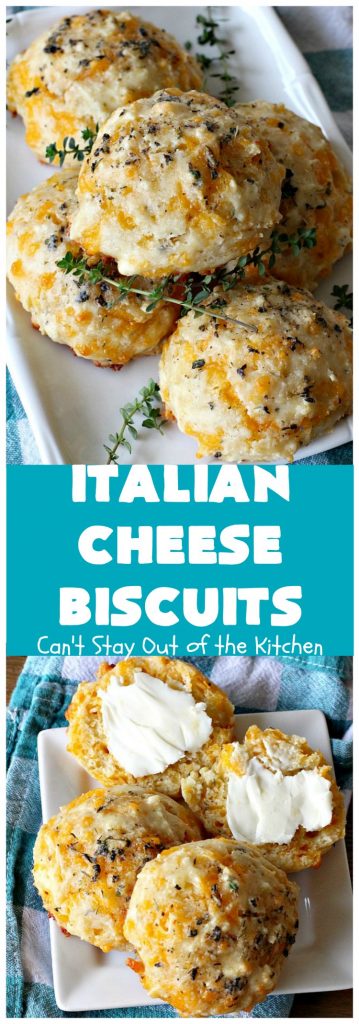 Italian Cheese Biscuits | Can't Stay Out of the Kitchen | these quick & easy drop #biscuits will knock your socks off! They can be made in 30 minutes making them an excellent choice for weeknight suppers. Terrific #SideDish for #FathersDay. #bread #CheddarCheese #Italian #CheeseBiscuits #ItalianCheeseBiscuits