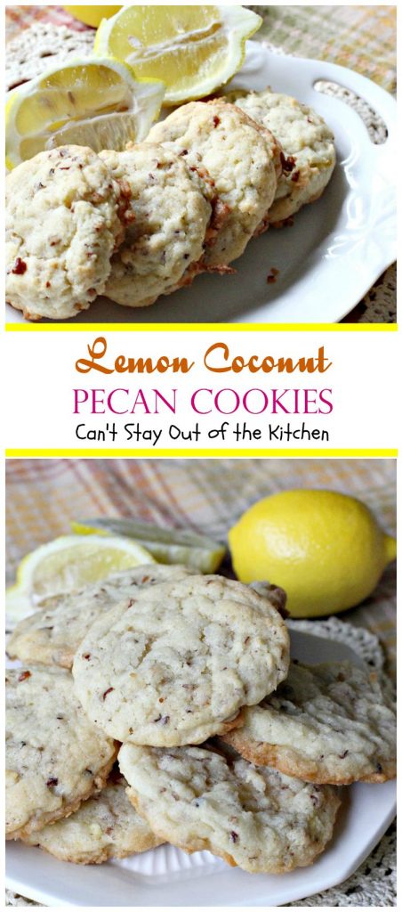 Lemon Coconut Pecan Cookies | Can't Stay Out of the Kitchen | these lovely sugar #cookies are filled with #lemon zest, #coconut & #pecans. Great for #holidays or #tailgating. #dessert