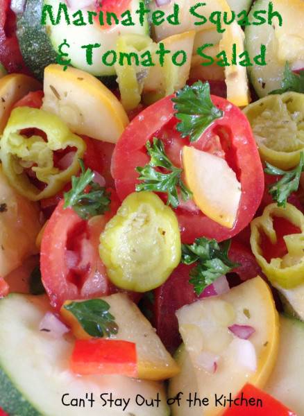 Marinated Squash And Tomato Salad - Can't Stay Out Of The Kitchen