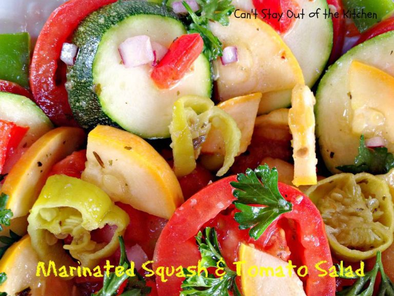 Marinated Squash And Tomato Salad - Can't Stay Out Of The Kitchen