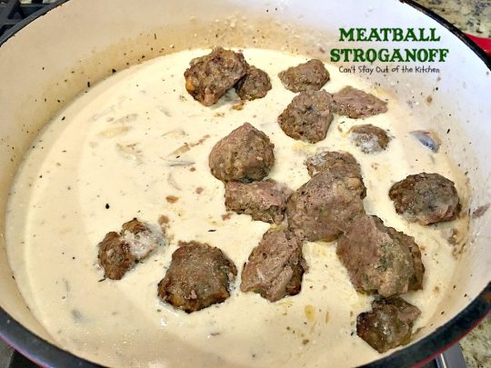 Meatball Stroganoff | Can't Stay Out of the Kitchen | sensational #stroganoff with amped up #meatballs and sauce using #MontrealSteakSeasoning! Amazing. #beef #glutenfree