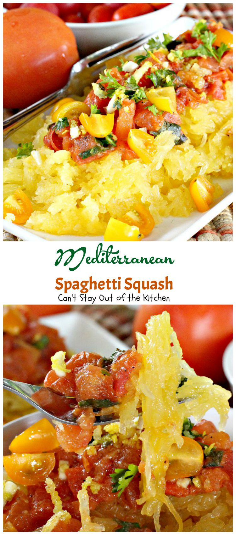 Mediterranean Spaghetti Squash – Can't Stay Out of the Kitchen