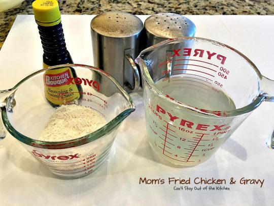 Mom's Fried Chicken and Gravy | Can't Stay Out of the Kitchen | my Mom's mouthwatering recipe for #FriedChicken. Great served with mashed potatoes since this makes a homemade #gravy. Family favorite!
