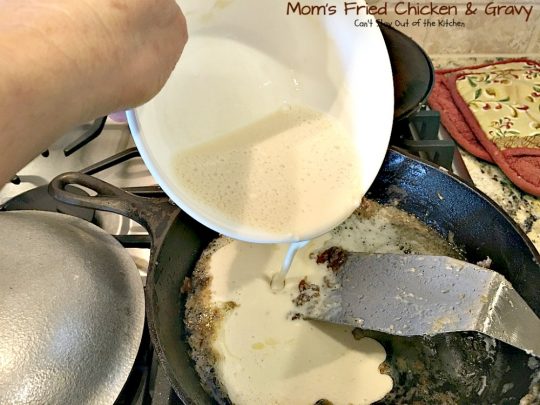 Mom's Fried Chicken and Gravy | Can't Stay Out of the Kitchen | my Mom's mouthwatering recipe for #FriedChicken. Great served with mashed potatoes since this makes a homemade #gravy. Family favorite!