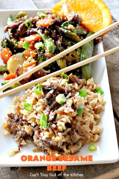Orange Sesame Beef | Can't Stay Out of the Kitchen | this mouthwatering #Asian #beef entree is made with an amazing #orangemarmalade sauce that's wonderful. It's a quick & easy 30-minute meal making it perfect for weeknights or #holiday or company dinners like #Easter, #MothersDay or #FathersDay. #rice #glutenfree #broccoli
