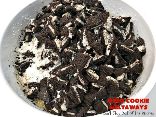 Oreo Cookie Meltaways | Can't Stay Out of the Kitchen | these over-the-top #cookies simply dissolve in your mouth! They're rich, decadent, chocolaty and so enjoyable! If you like #Oreos, you'll love them in this #dessert. #chocolate #OreoDessert #ChocolateDessert #ChristmasCookieExchange #tailgating