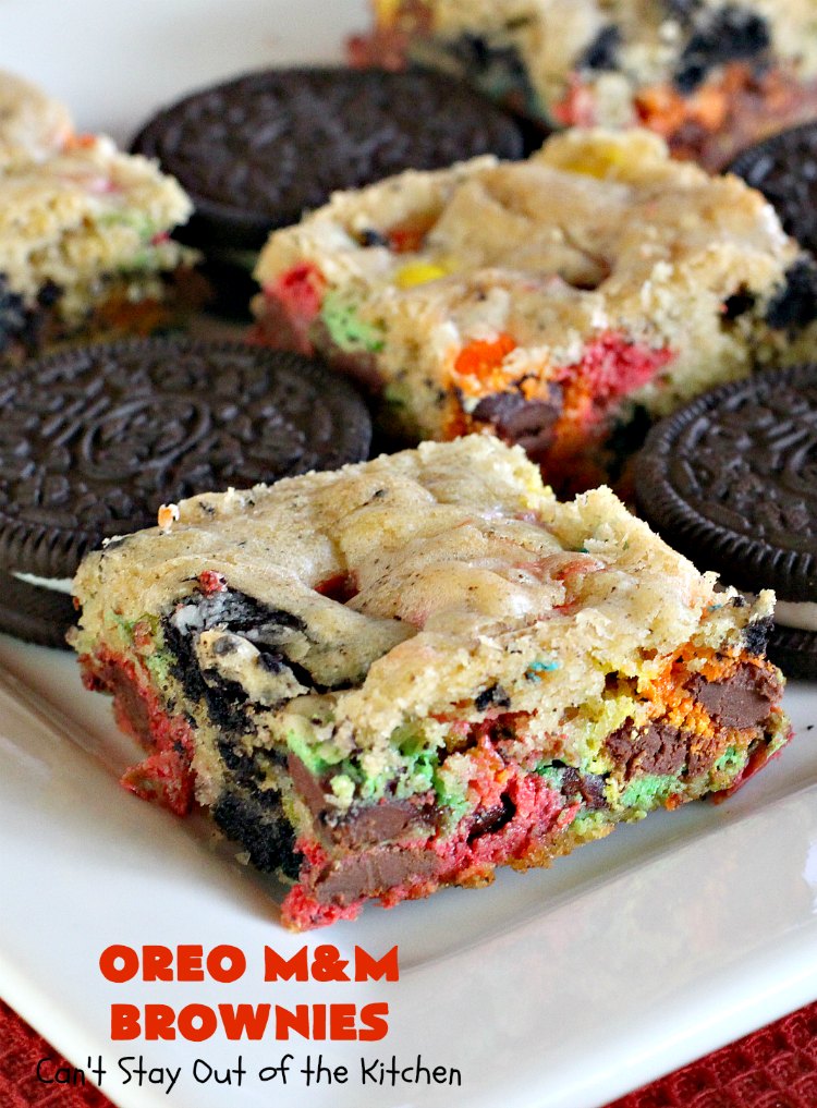 Oreo M&M Brownies – Can't Stay Out of the Kitchen