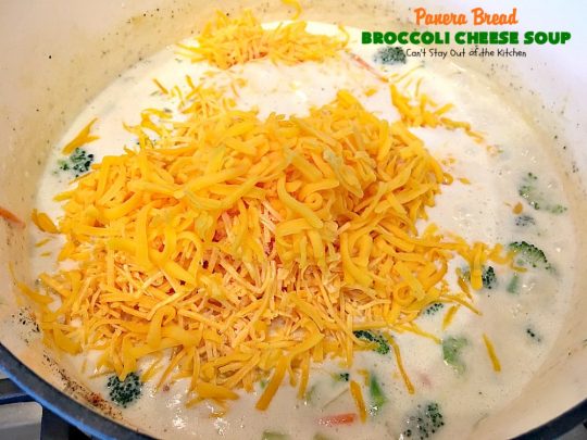 Panera Bread Broccoli Cheese Soup | Can't Stay Out of the Kitchen | this #copycat recipe is spectacular. This is the best #broccoli #cheese #soup I've ever tasted. So easy, too--only takes about 30 minutes! #panerabread #glutenfree