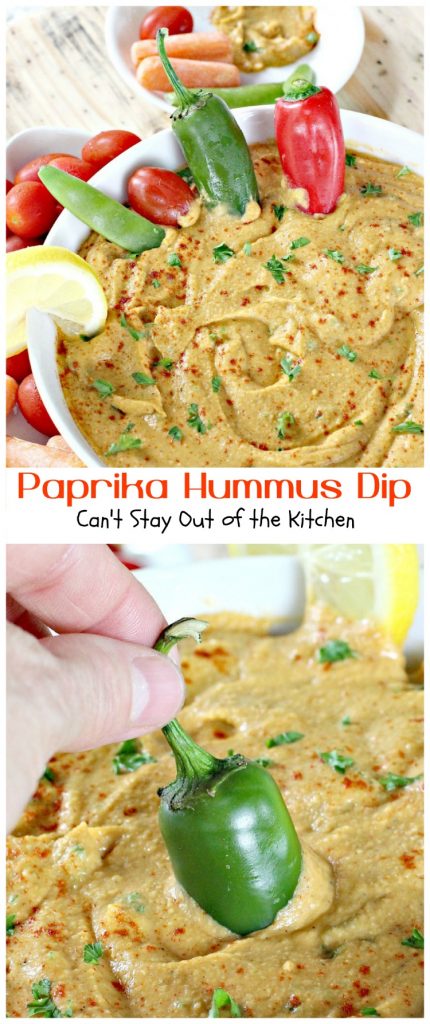 Paprika Hummus Dip | Can't Stay Out of the Kitchen