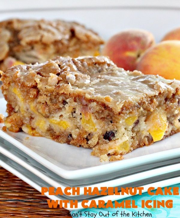 Peach Hazelnut Cake with Caramel Icing Can't Stay Out of the Kitchen