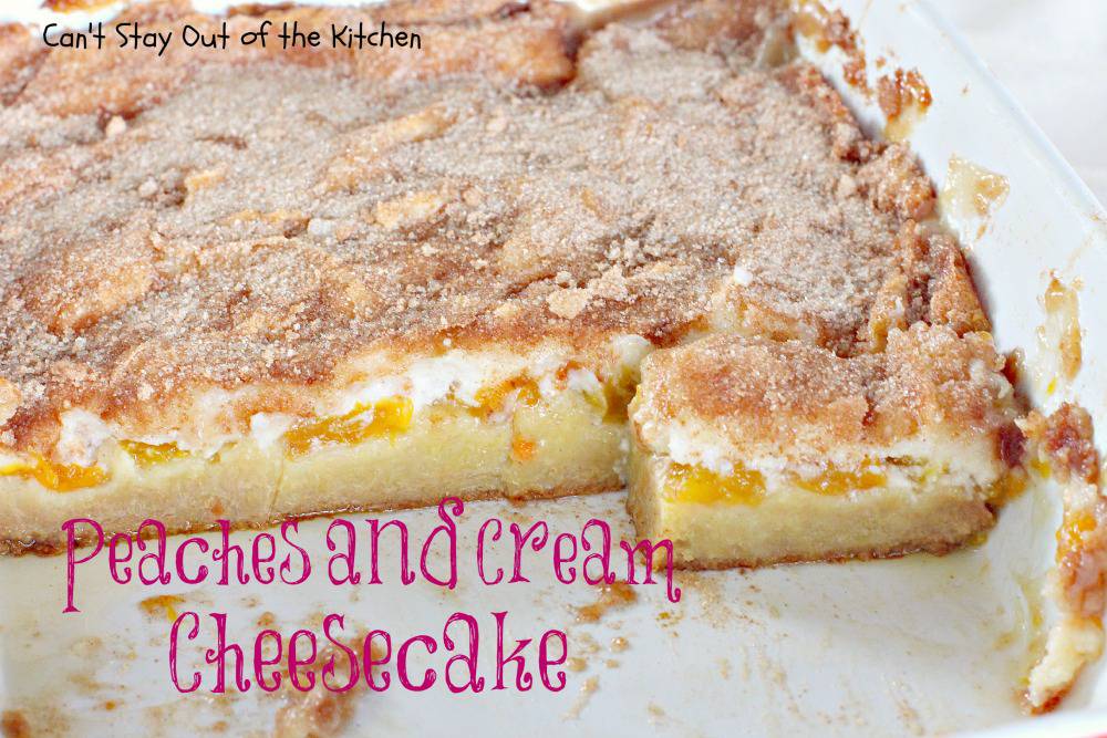 Peaches and Cream Cheesecake Can't Stay Out of the Kitchen