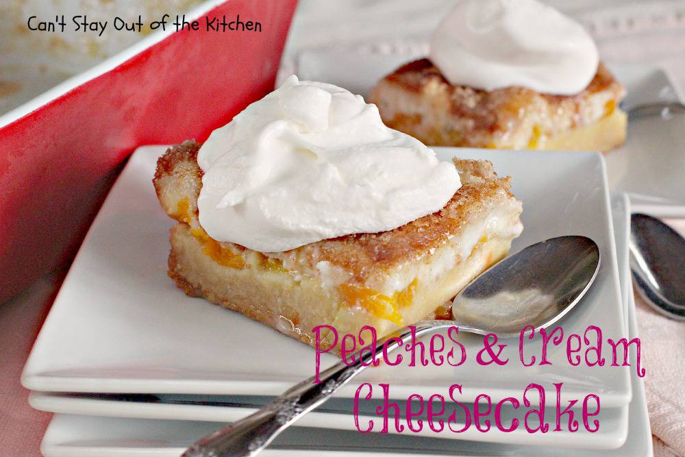 Peaches and Cream Cheesecake Can't Stay Out of the Kitchen
