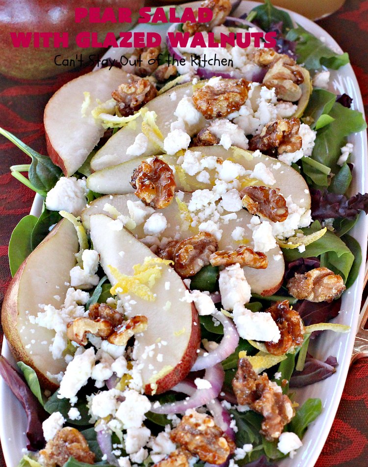 Pear Salad with Glazed Walnuts Can't Stay Out of the Kitchen