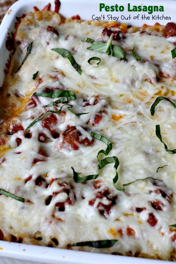 Pesto Lasagna Can't Stay Out of the Kitchen