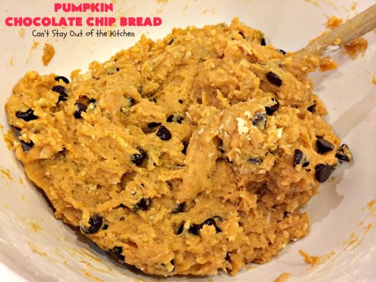 Pumpkin Chocolate Chip Bread | Can't Stay Out of the Kitchen | this awesome & decadent #pumpkin #bread is filled with #chocolate chips & then glazed with chocolate icing. Great #breakfast idea for #holidays like #Thanksgiving.