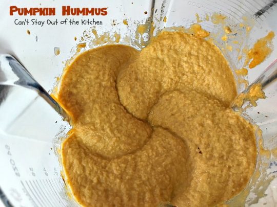 Pumpkin Hummus | Can't Stay Out of the Kitchen | this amazing #appetizer is perfect for #tailgating parties or the #SuperBowl! #Pumpkin is fabulous in #hummus.