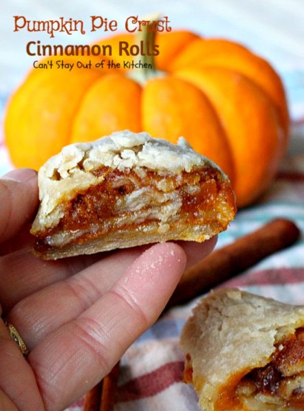Pumpkin Pie Crust Cinnamon Rolls | Can't Stay Out of the Kitchen | these #cinnamonrolls are divine! So easy and delicious, and tastes just like eating miniature #pumpkinpie! A great way to use up leftover #pumpkin. #breakfast 
