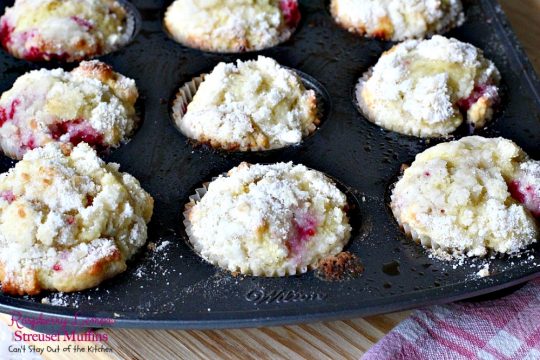 Raspberry Lemon Streusel Muffins | Can't Stay Out of the Kitchen | these delectable #muffins are a great #holiday favorite. Festive, beautiful and scrumptious! #raspberries #lemonyogurt #breakfast
