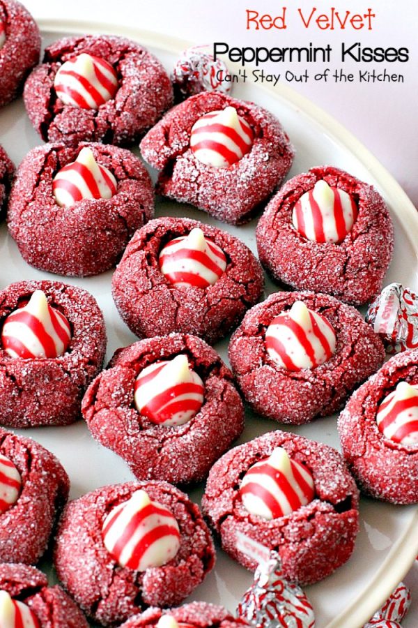 Red Velvet Peppermint Kisses - Can't Stay Out of the Kitchen