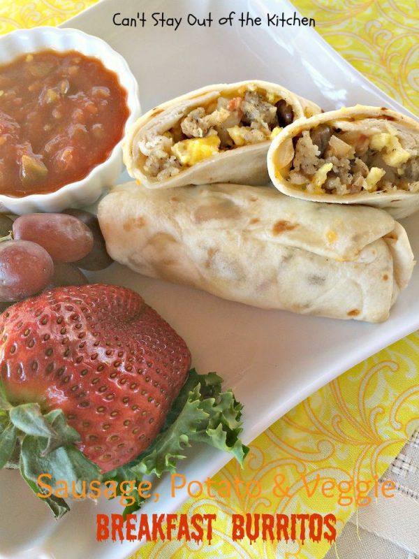 Sausage, Potato and Veggie Breakfast Burritos Can't Stay Out of the
