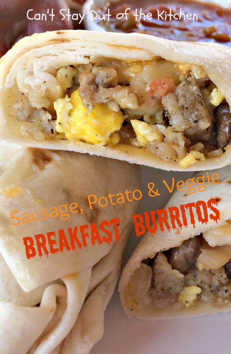 Sausage, Potato and Veggie Breakfast Burritos Can't Stay Out of the Kitchen