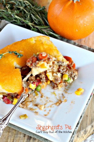 Shepherd's Pie | Can't Stay Out of the Kitchen | the BEST #Shepherd'sPie ever! Love this recipe. #beef #glutenfree #potatoes #Italiansausage