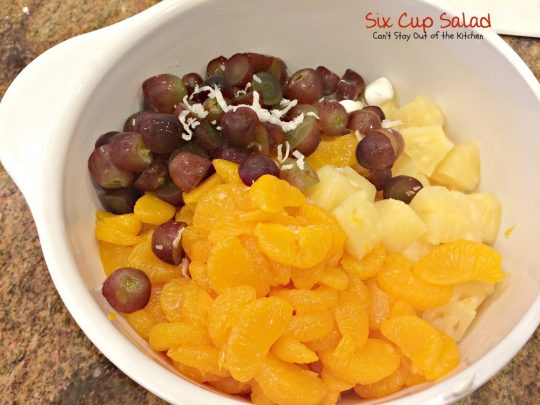 Six Cup Salad | Can't Stay Out of the Kitchen | quick and easy #fruitsalad that tastes as good as it looks! #glutenfree #pineapple #mandarinoranges